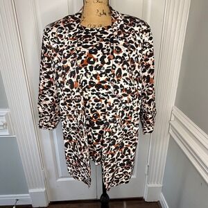 Jules & Leopold 2Pc Women's Blazer‎ Jacket and Shirt Animal Print Long Sleeve